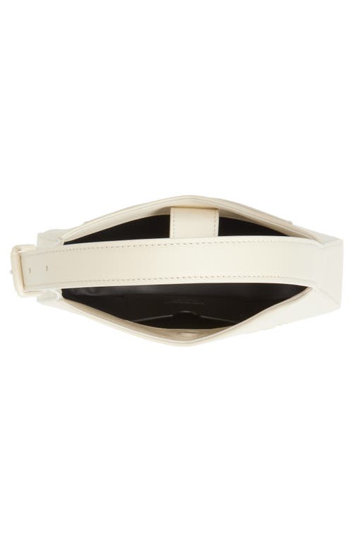 Off-white Jitney Quote Leather Shoulder Bag In Beige