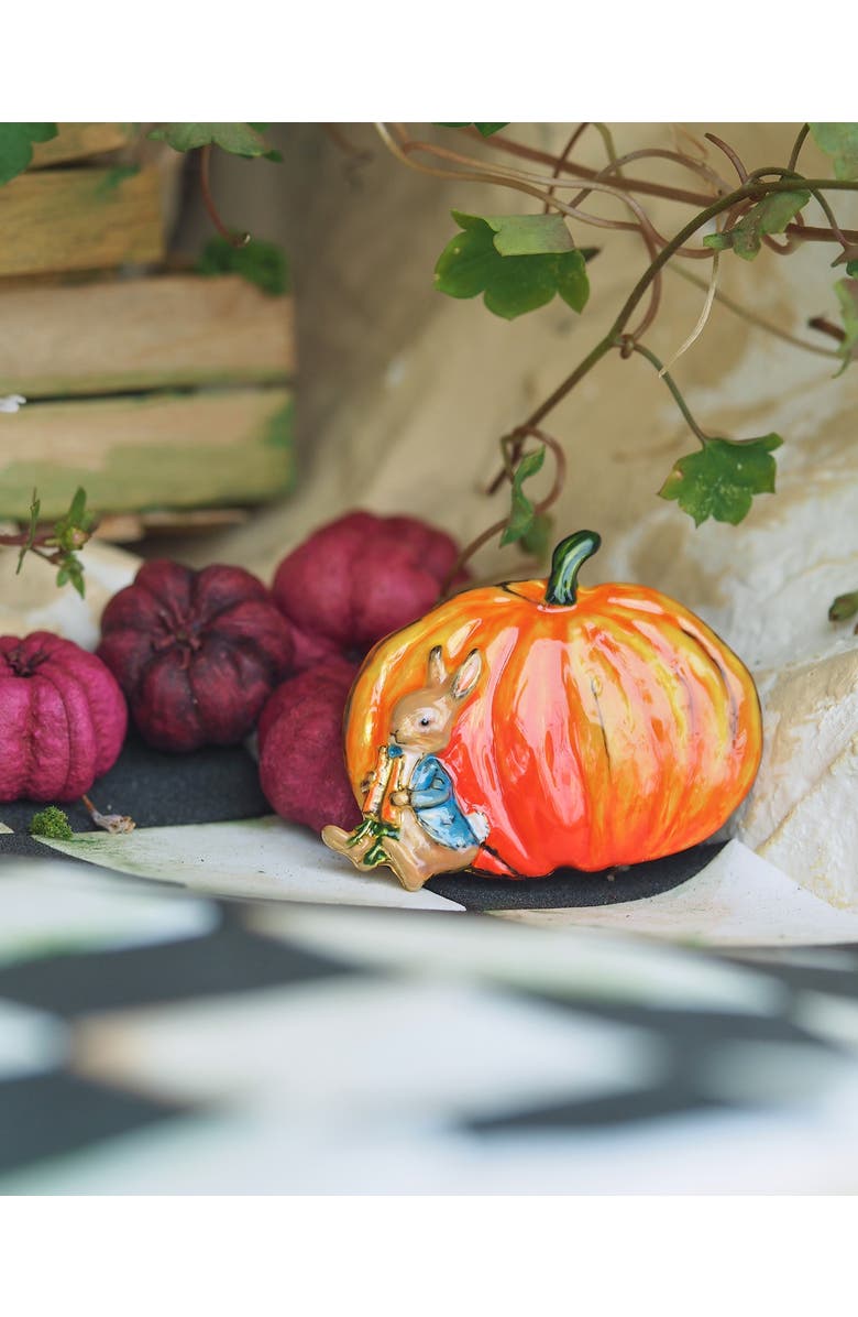 Fable England x Peter Rabbit Pumpkin Brooch, Alternate, color, Gold
