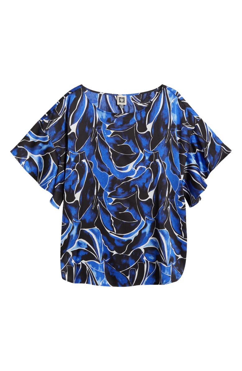 Anne Klein Printed Flutter Sleeve Top, Alternate, color, 