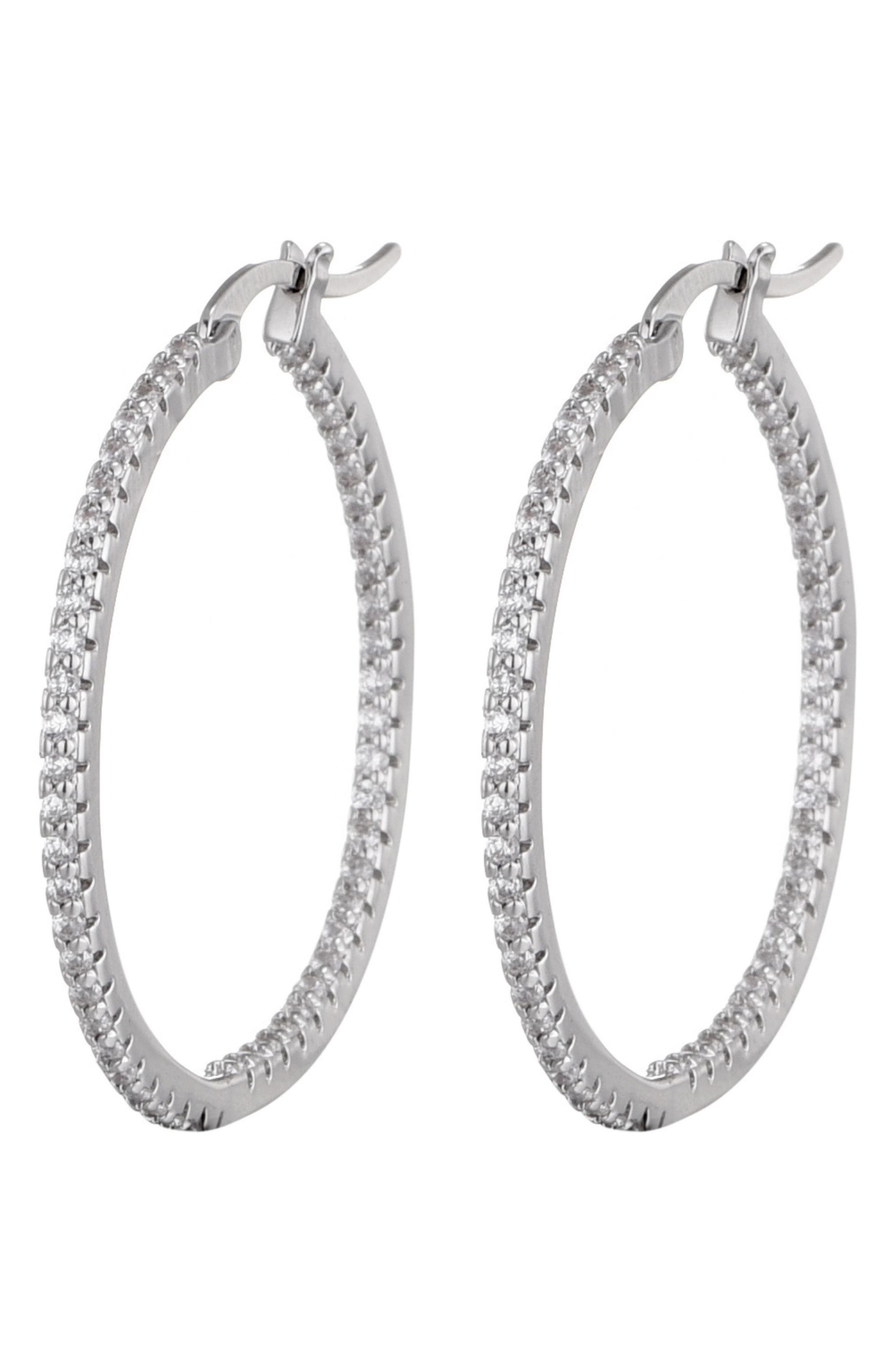 Adornia Cubic Zirconia Inside Out Hoop Earrings