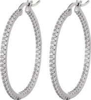 Adornia Cubic Zirconia Inside Out Hoop Earrings