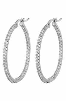Adornia Cubic Zirconia Inside Out Hoop Earrings