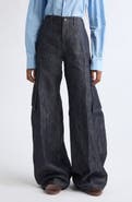 GABRIELA HEARST Eos Cotton & Linen Denim Barrel Leg Cargo Pants