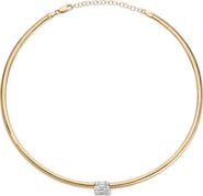 Mindi Mond Clarity Omega Cube Diamond Pendant Choker Necklace