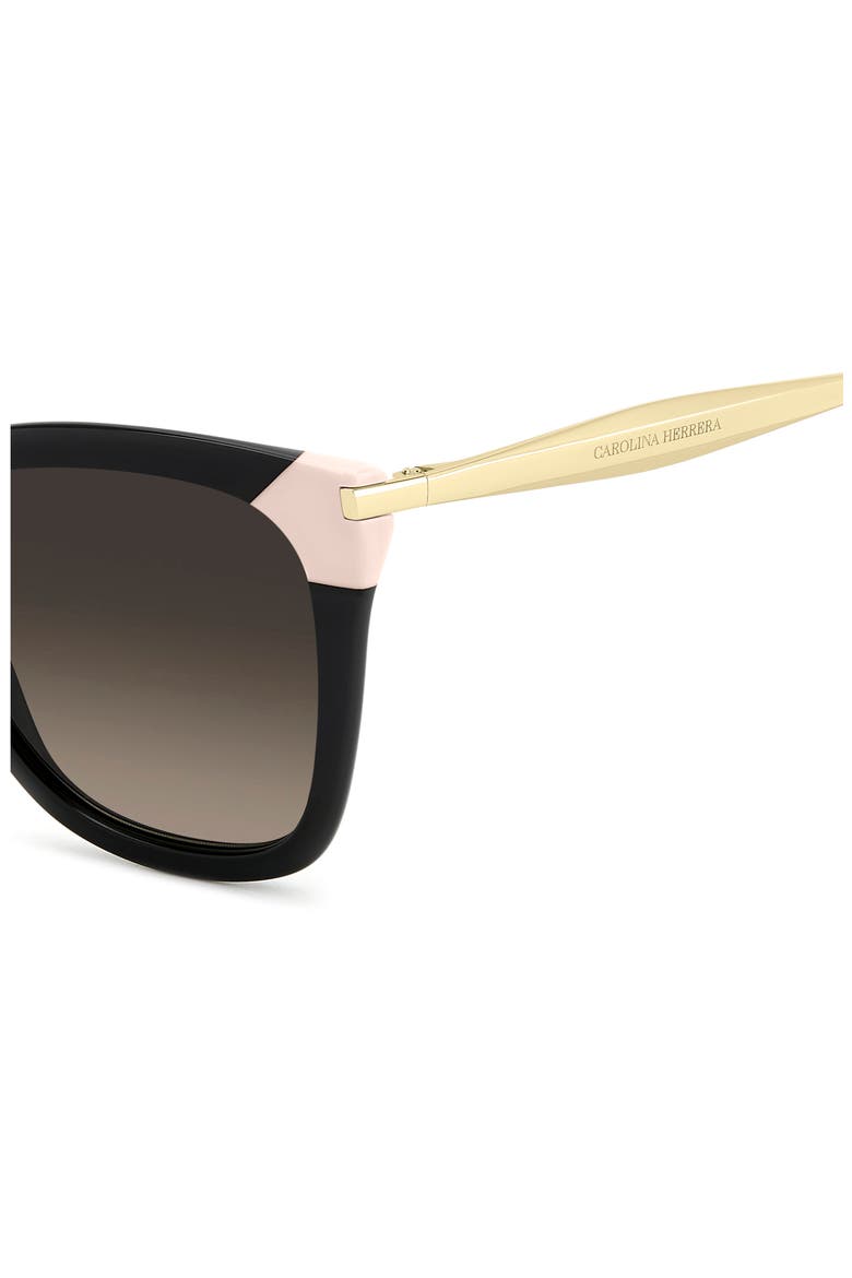 Her 54mm Gradient Rectangular Sunglasses, Alternate, color, BLACK/ BROWN SF