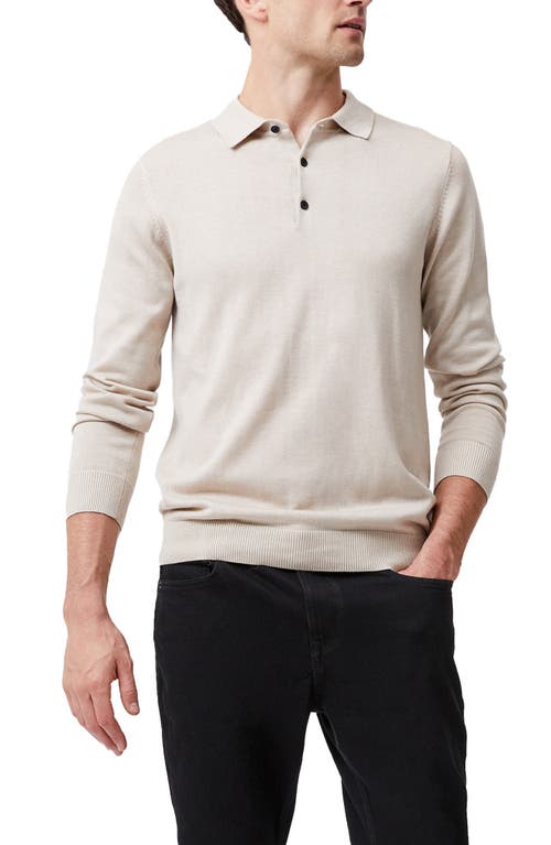 French Connection Long Sleeve Polo Sweater In Stone