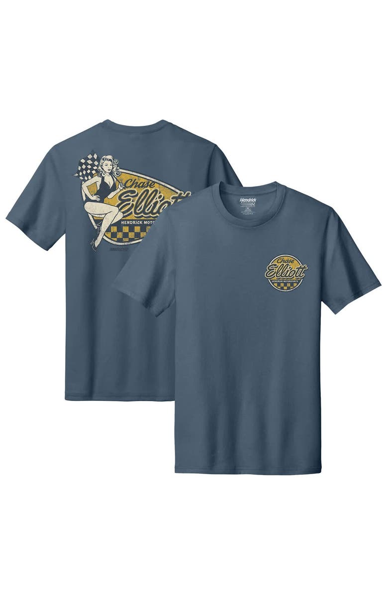 HENDRICK MOTORSPORTS TEAM COLLECTION Men's Hendrick Motorsports Team Collection Blue Chase Elliott Tri-Blend Pinup T-Shirt, Main, color, Blue