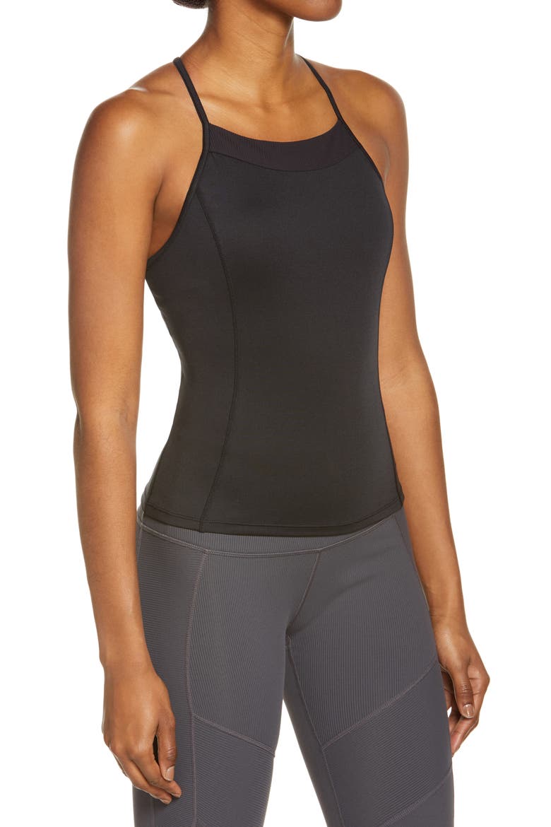 Free People FP Movement Looking Heavenly Tank, Alternate, color, BLACK