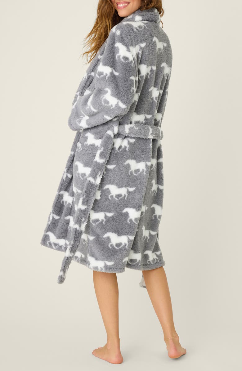 PJ Salvage Let's Get Cozy Plush Robe, Alternate, color, Gray