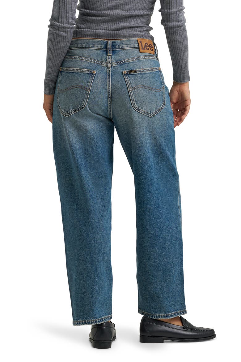 Low Slung Low Rise Slouchy Jeans, Alternate, color, INKY BLUE
