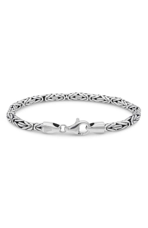 Devata Gender Inclusive Sterling Silver Borobudur Round 4mm Chain Bracelet In Silver