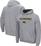 COLOSSEUM Men's Colosseum Heathered Gray Southern Miss Golden Eagles Arch and Logo Pullover Hoodie