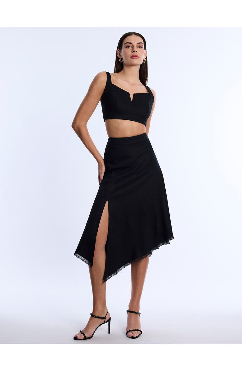 BCBGMAXAZRIA High Slit Flared Skirt, Main, color, Black