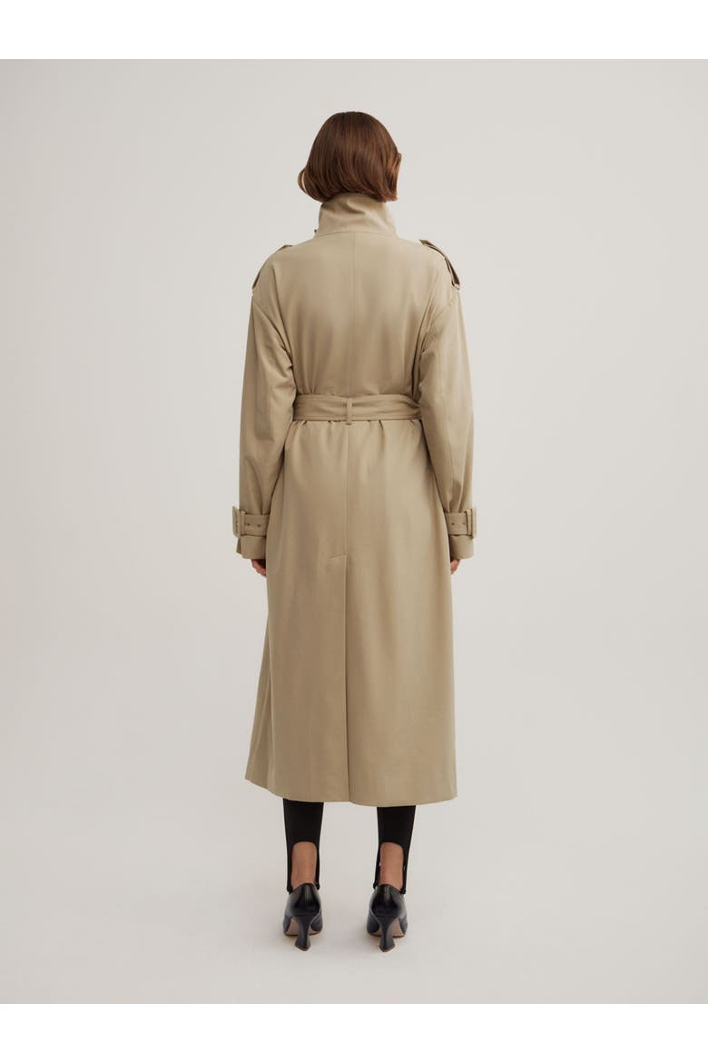 Funnel Collar Trench Coat, Alternate, color, Sandstone