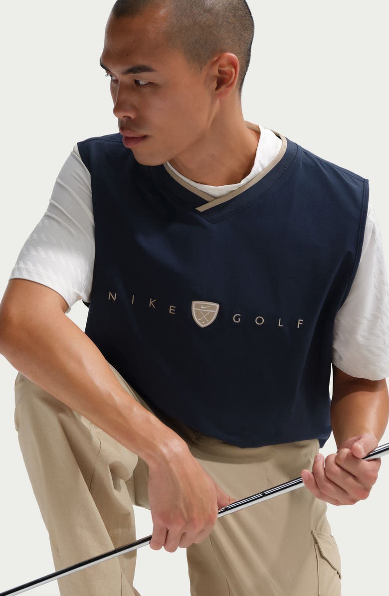 Nike Wind Dri-FIT Oversize Vest, Alternate, color, College Navy/ Limestone