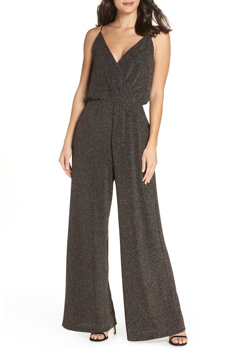 Holiday Metallic Jumpsuit, Main, color, SILVER