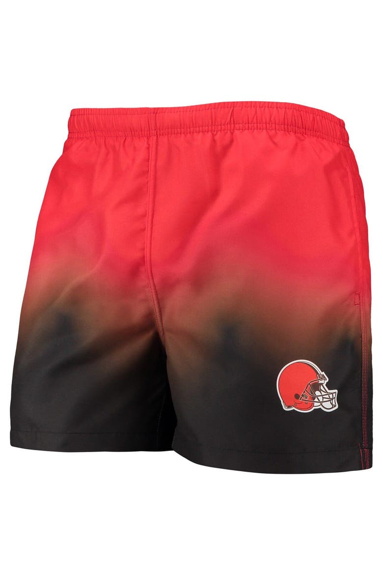 Men's FOCO Orange/Brown Cleveland Browns Dip-Dye Swim Shorts, Alternate, color, Orange