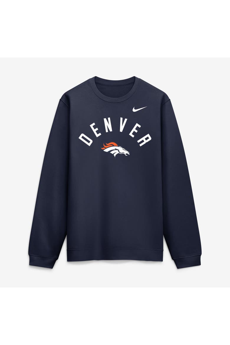 Men's Nike Navy Denver Broncos Primetime Club Sweatshirt, Main, color, Navy