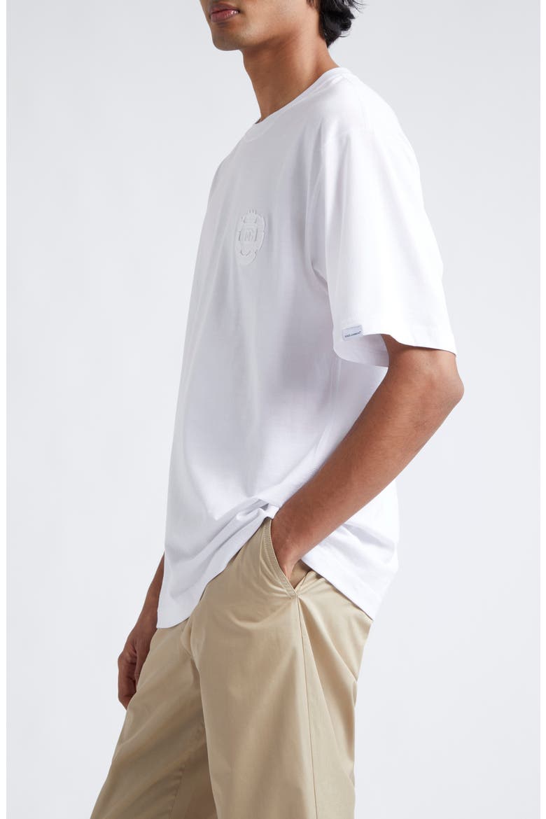 Logo Crest Cotton Jersey Crewneck T-Shirt, Alternate, color, BIANCO OTTICO