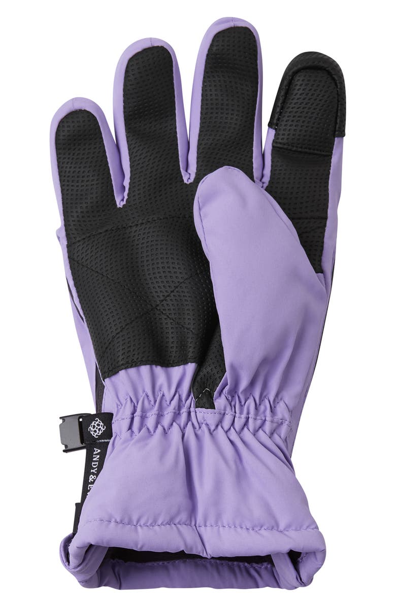 Andy & Evan Kids' Zip Gloves, Alternate, color, Purple