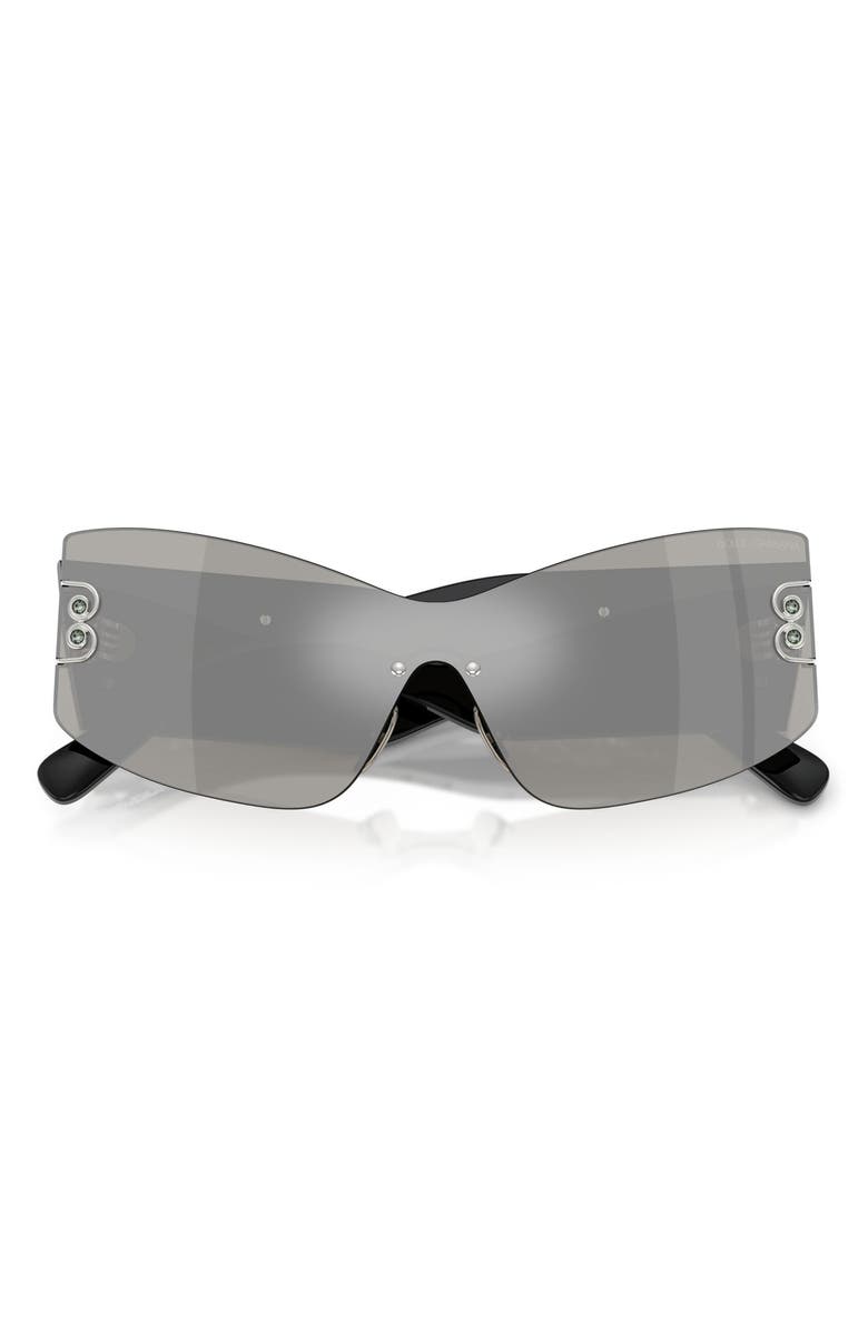 Dolce&Gabbana 142mm Cat Eye Sunglasses, Alternate, color, Black / Light Grey Silver