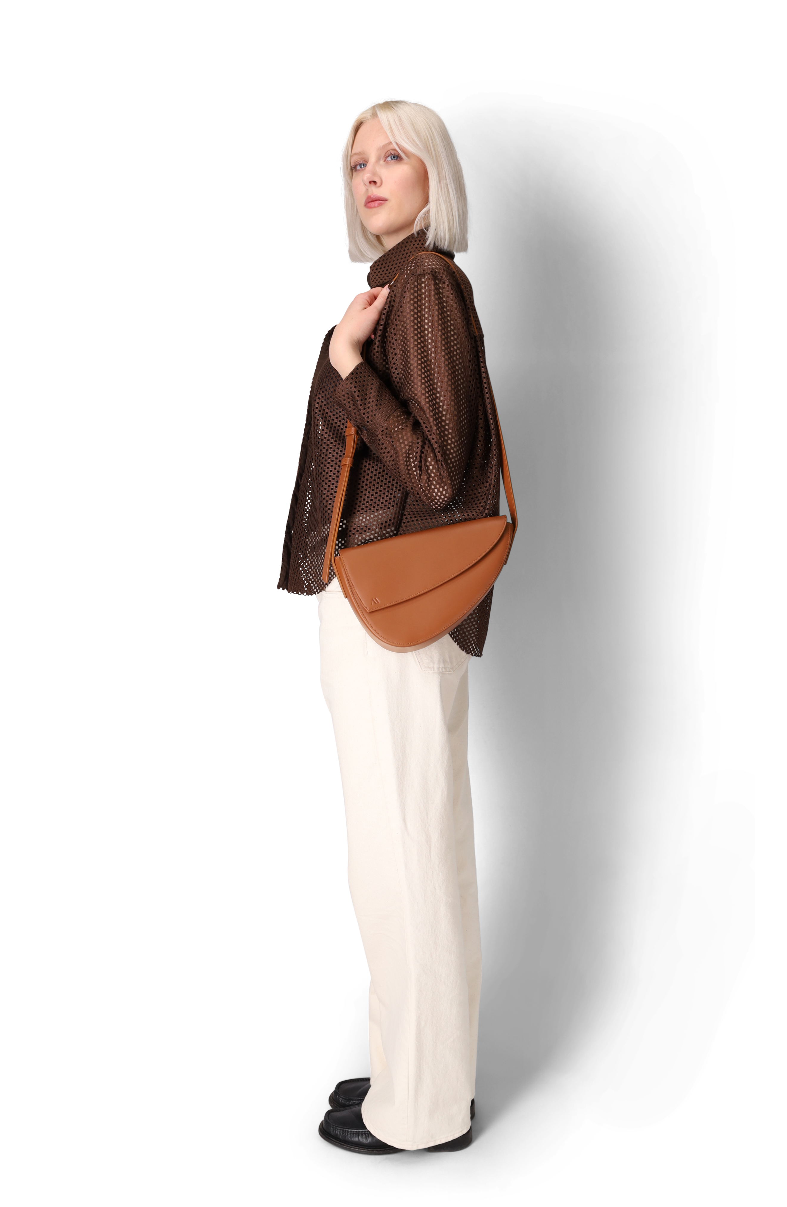 Rebel Leather Crossbody Bag, Alternate, color, Cognac