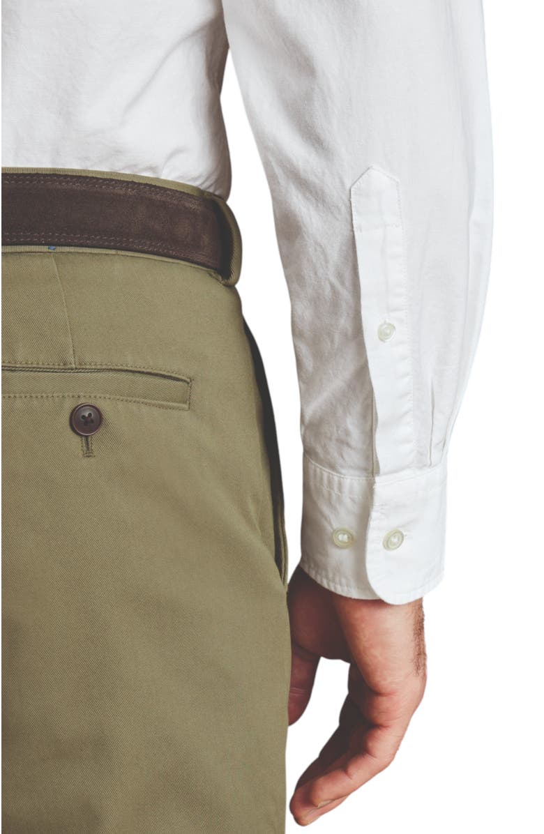 Charles Tyrwhitt Plain button-down stretch washed Oxford shirt, Alternate, color, White