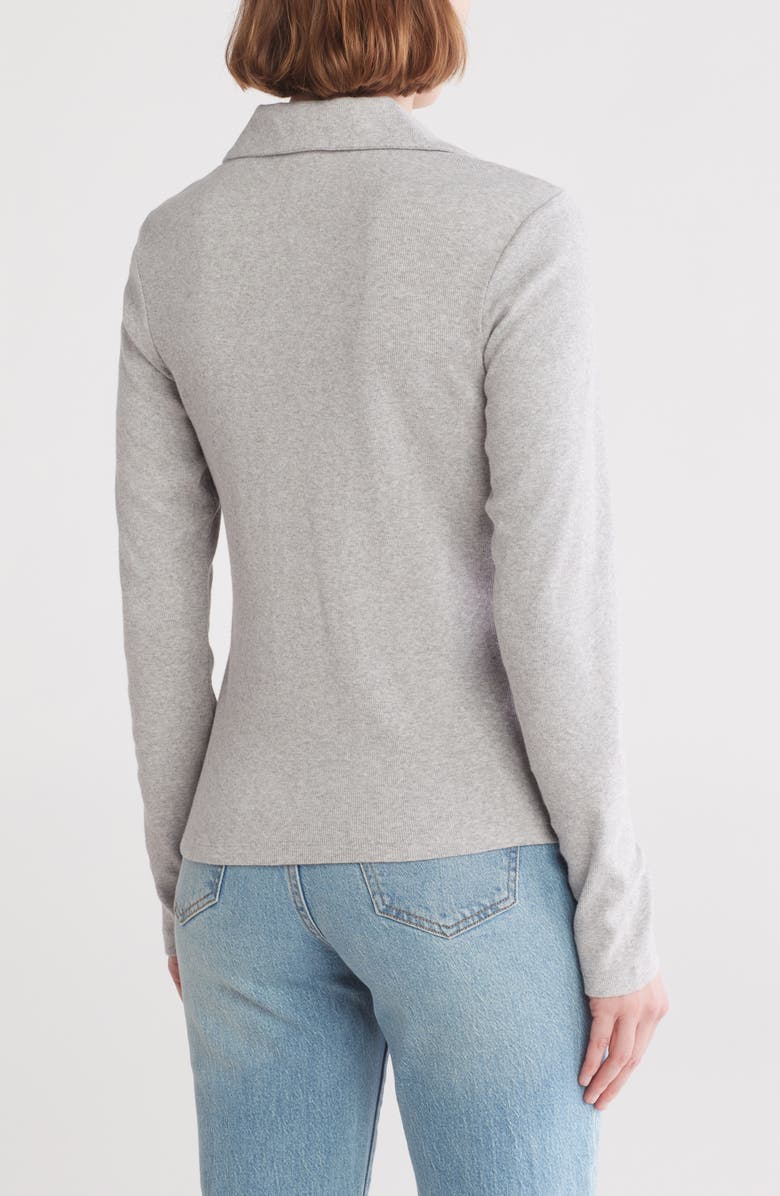 Melrose and Market Knit Polo Top, Alternate, color, Grey Heather