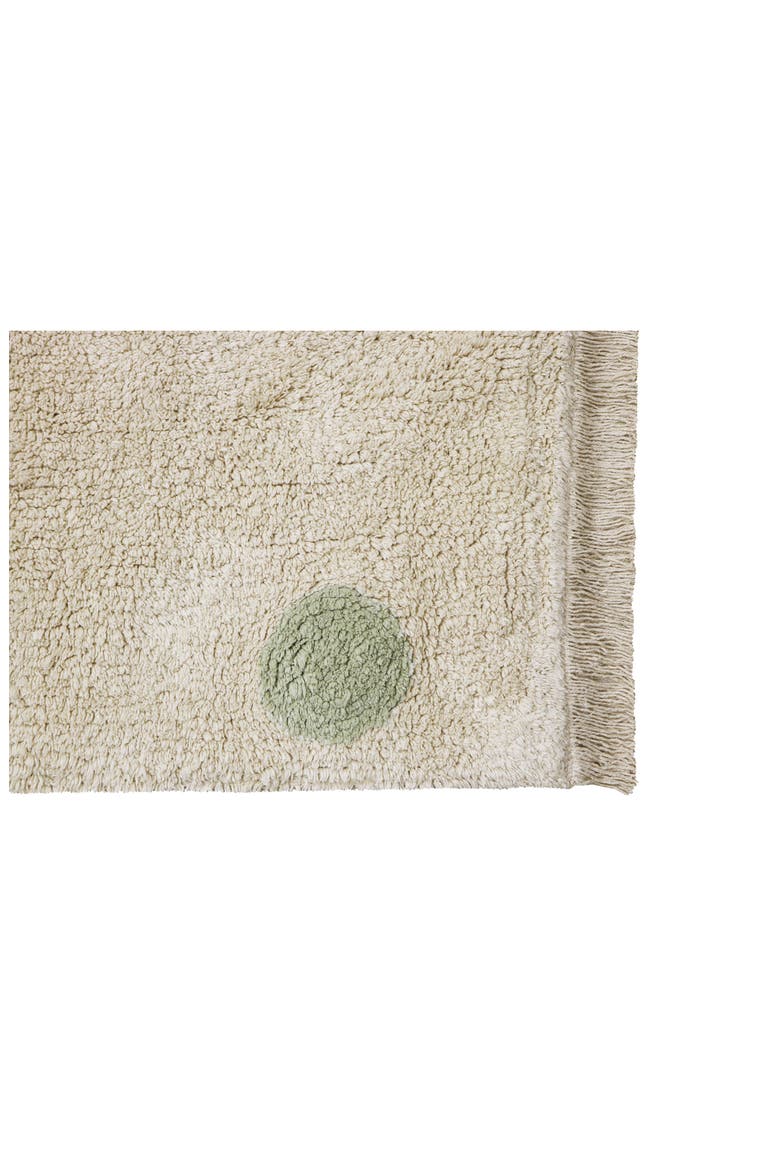Polka Dot Fringe Trim Washable Cotton Blend Rug, Alternate, color, NATURAL