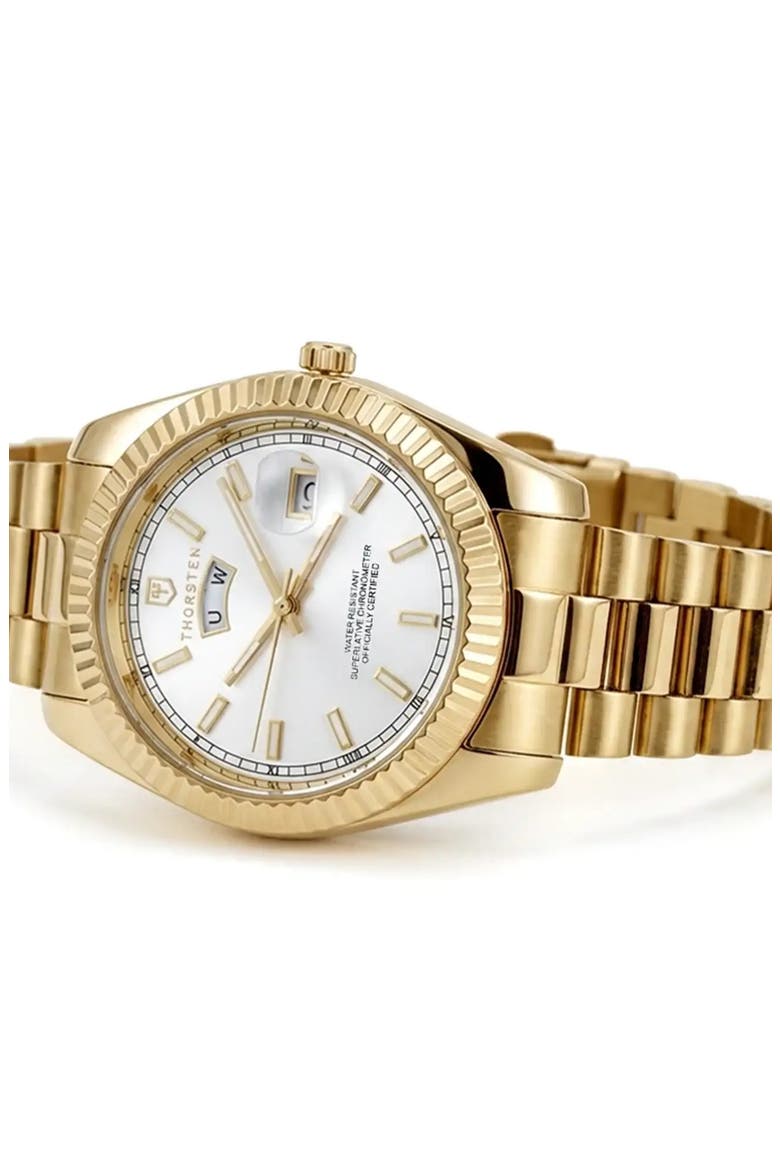 DUCTUS Gold Band Watch, Alternate, color, Gold / Silver