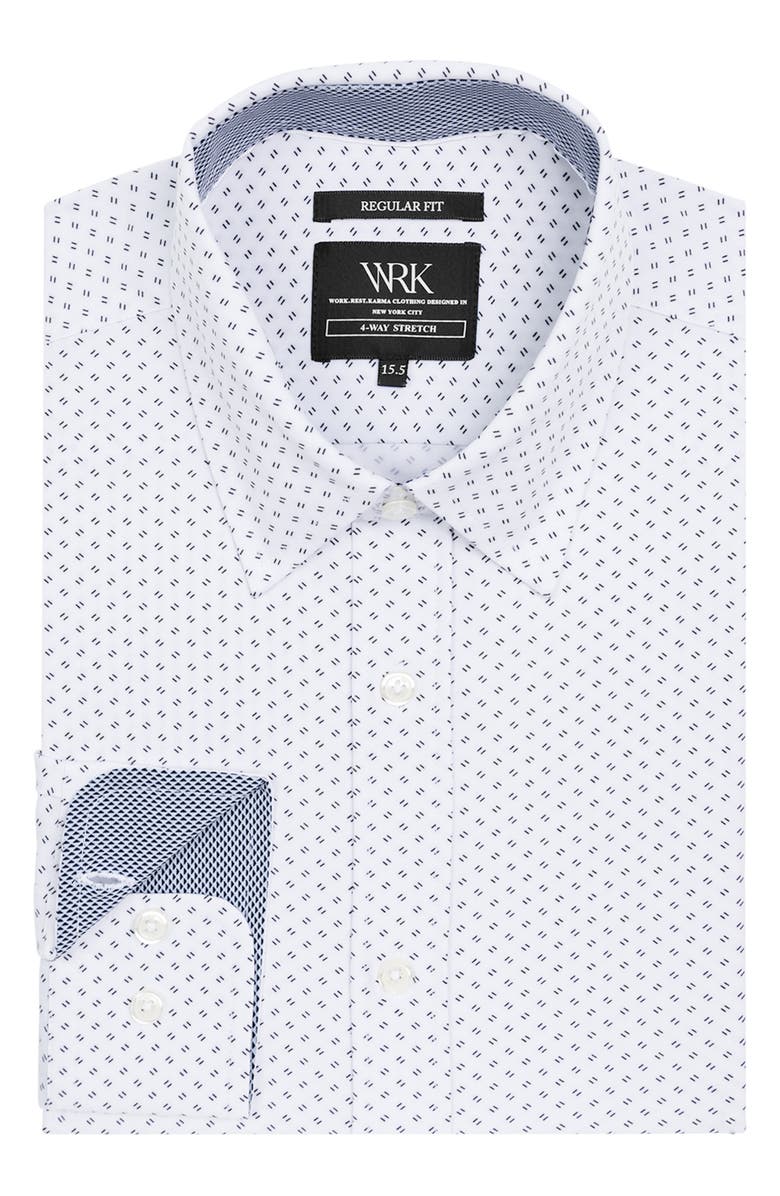 W.R.K Regular Fit Dash Print Performance Dress Shirt, Alternate, color, 
