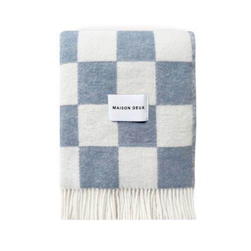 Maison Deux Checkerboard Blanket In Blue