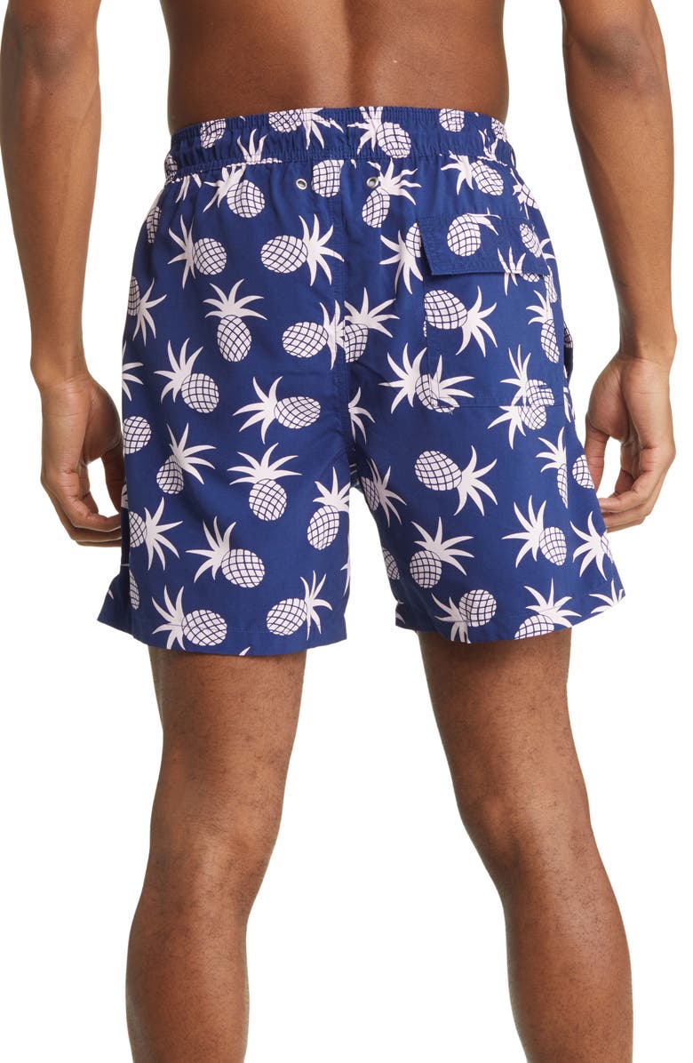 Tom & Teddy Pineapple Print Swim Trunks, Alternate, color, 