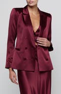L'AGENCE Sena Silk Double Breasted Blazer