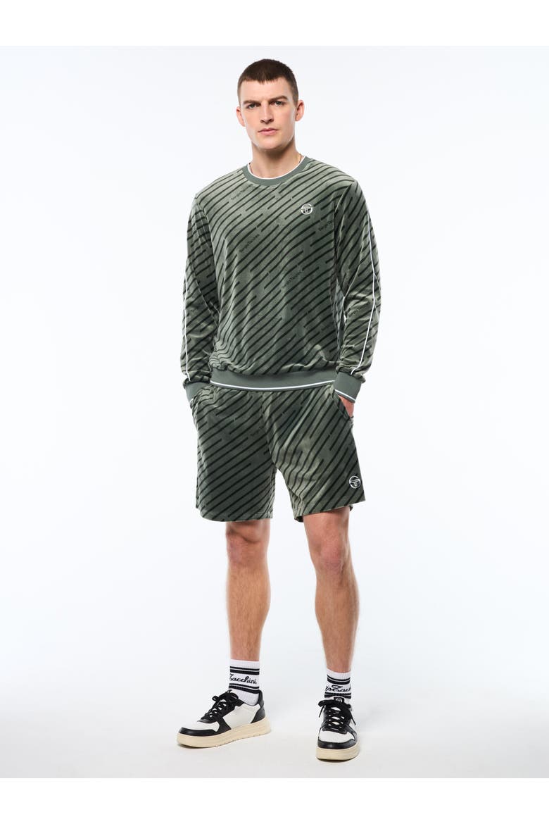 Obliquo Velour Crewneck, Alternate, color, AGAVE GREEN