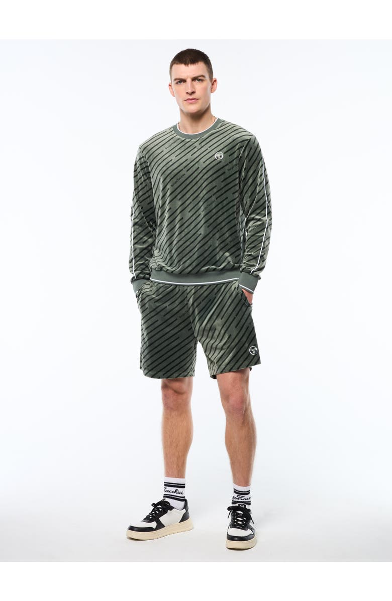 Sergio Tacchini Obliquo Velour Crewneck, Alternate, color, Agave Green