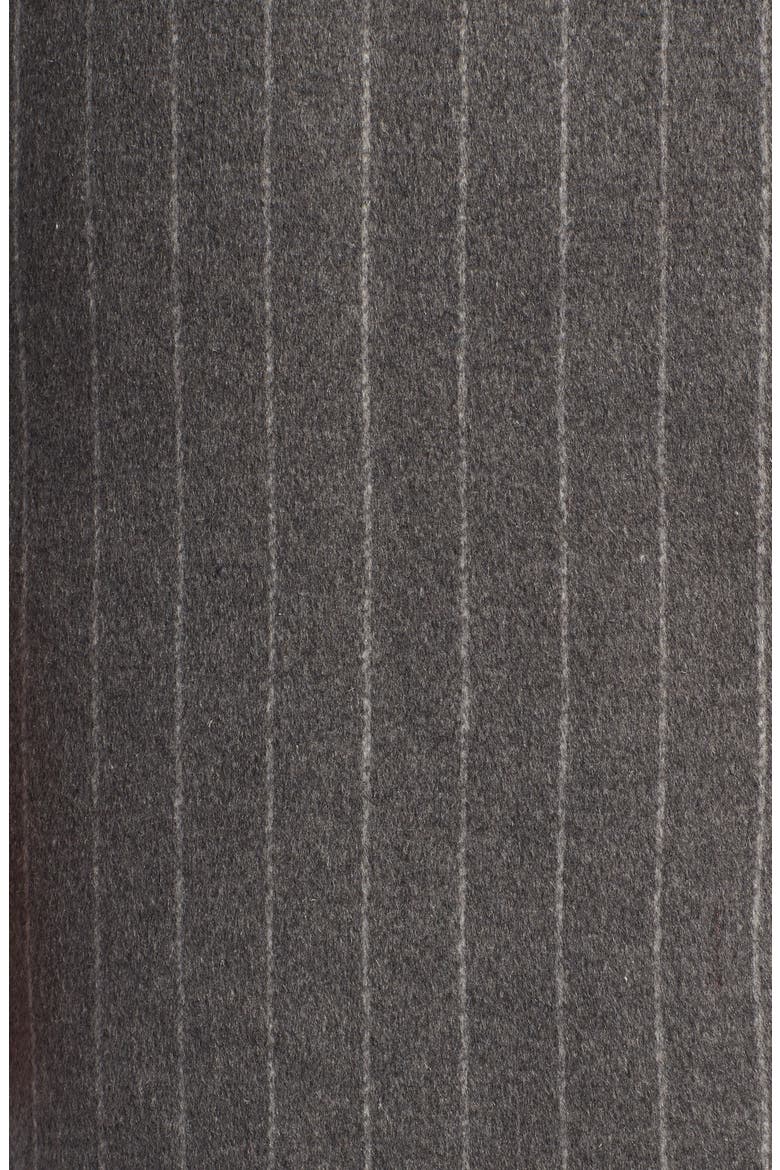 Pinstripe Jacket with Removable Hood, Alternate, color, GRAY/ WHITE