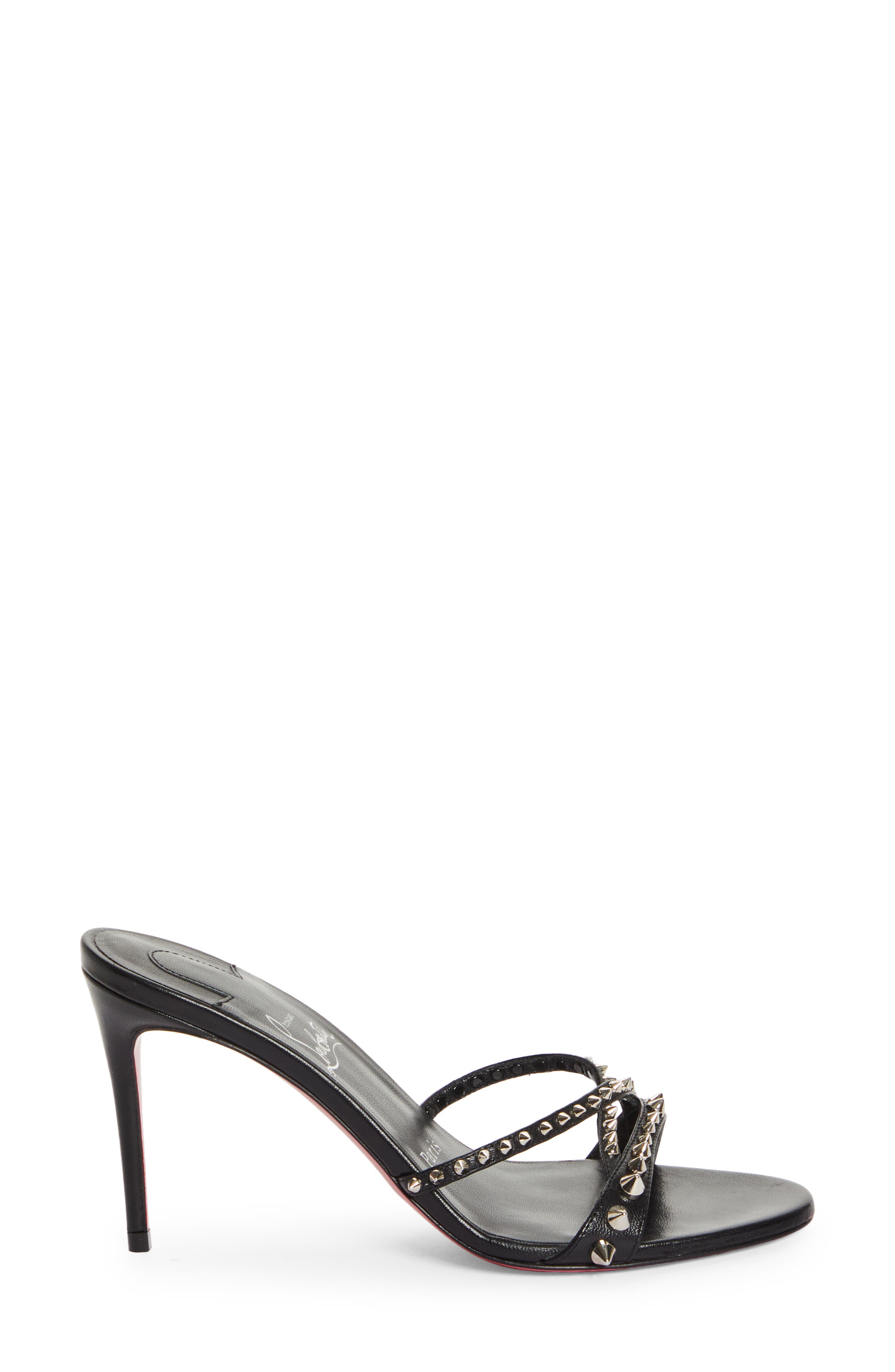 Christian Louboutin Tatoosh Spike Slide Sandal, Alternate, color, 
