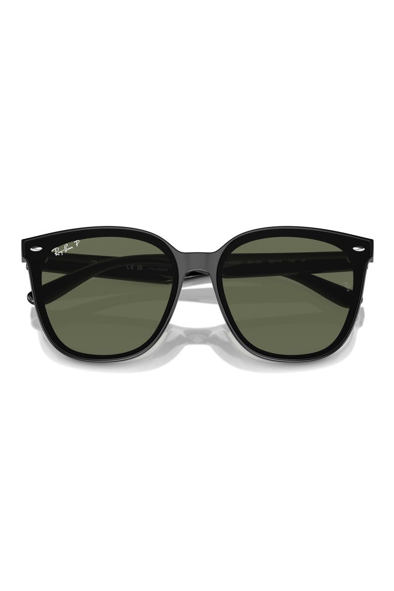 66mm Polarized Oversize Irregular Sunglasses, Main, color, BLACK