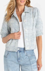 Liverpool Los Angeles Short Puff Sleeve Tweed Jacket