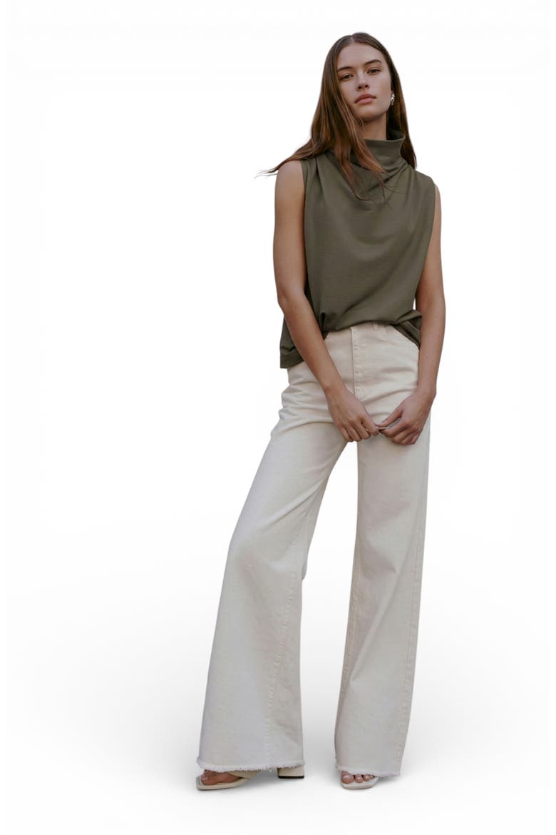 Finch French Terry Funnel Neck Top, Alternate, color, OLIVE