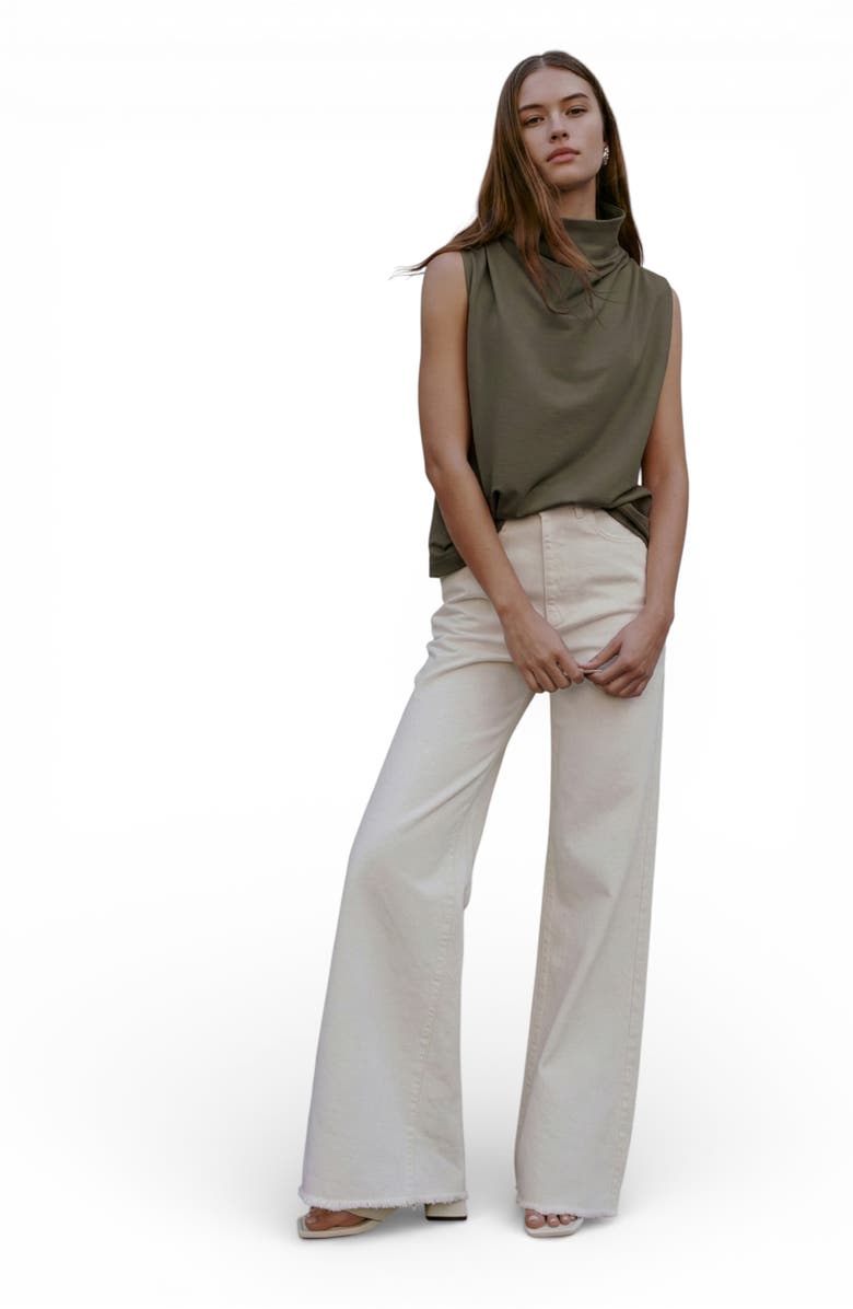 Marcella Finch French Terry Funnel Neck Top, Alternate, color, Olive