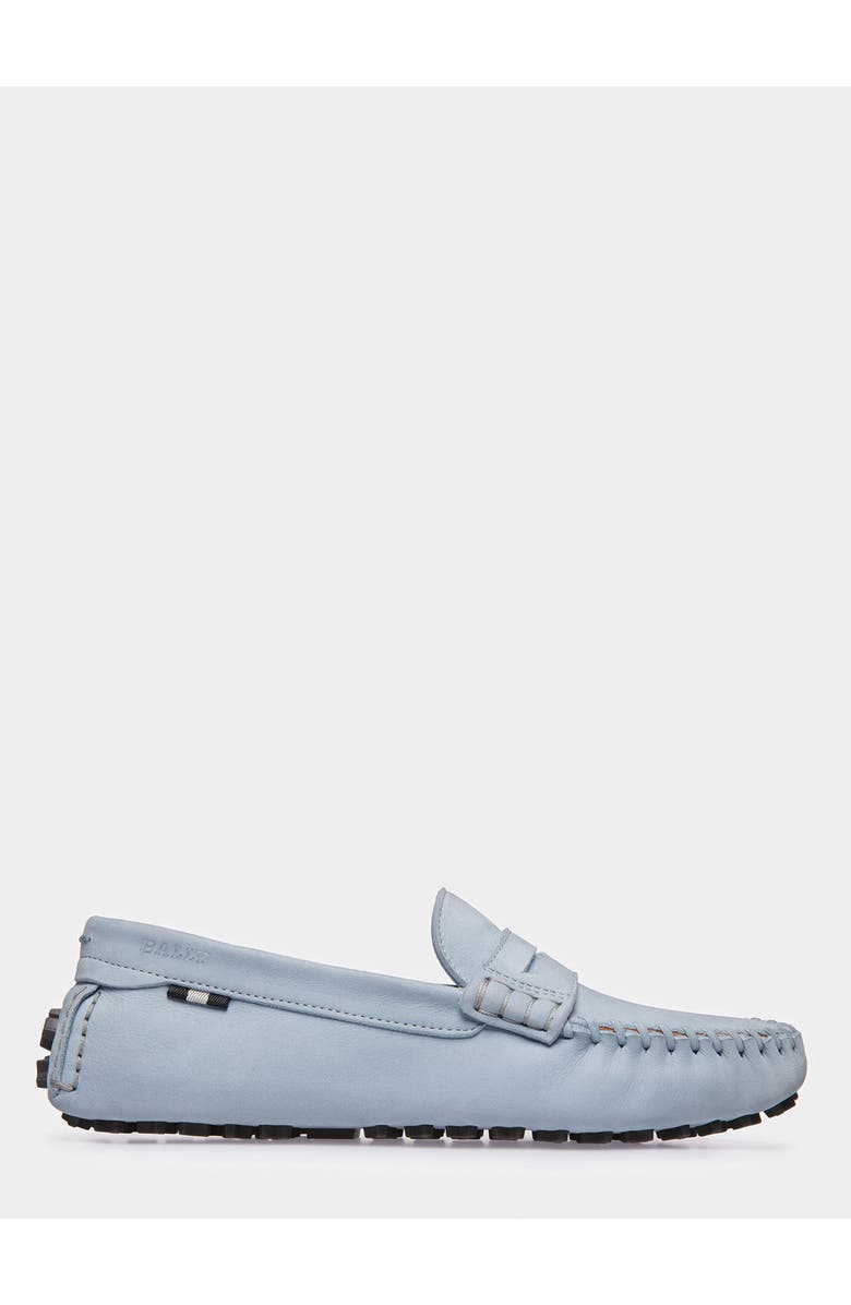 Bally Lamby Leather Drivers, Main, color, Blue