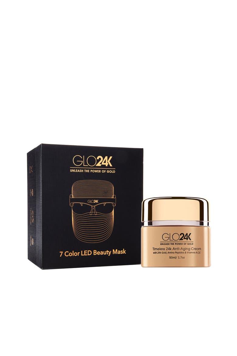 7 Color LED Beauty Mask + 24k Timeless Anti-Aging Cream., Main, color, NA