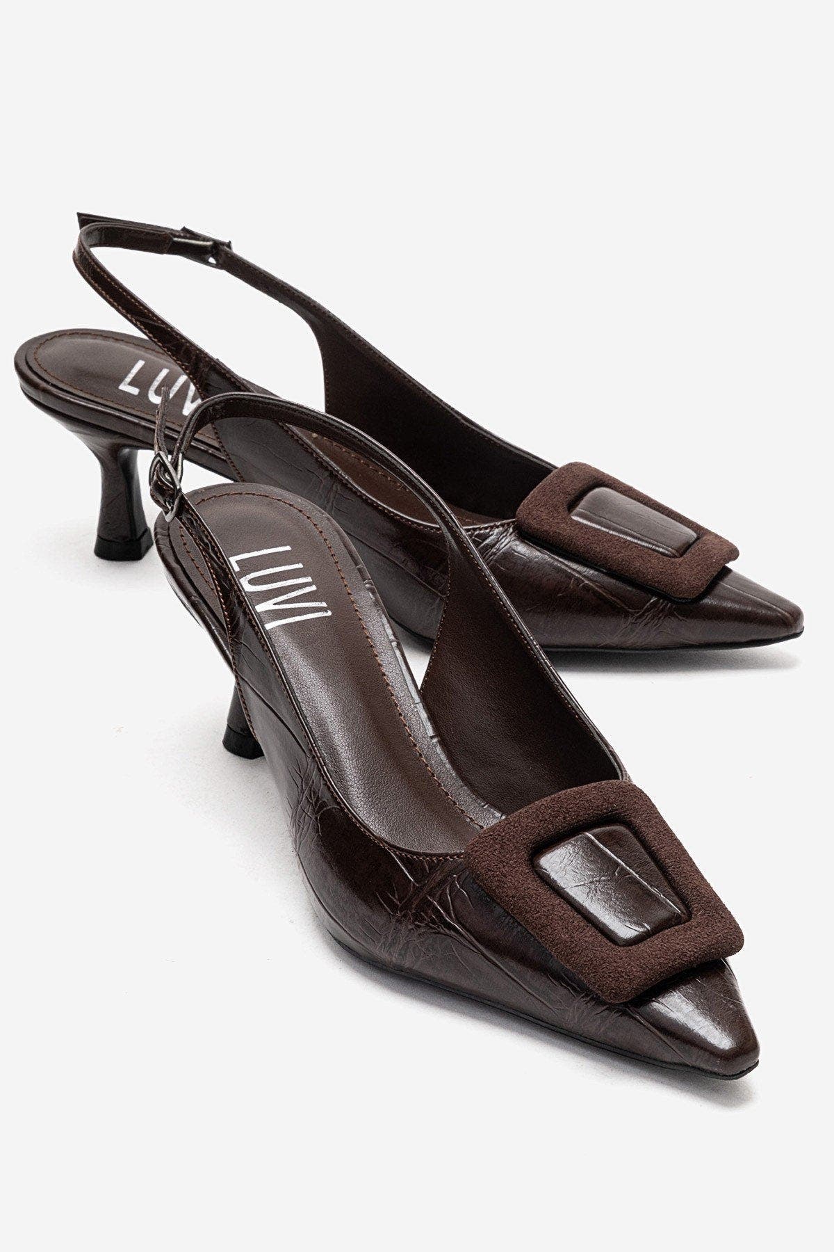 Dublin Buckle Stiletto Pump, Main, color, Brown Print