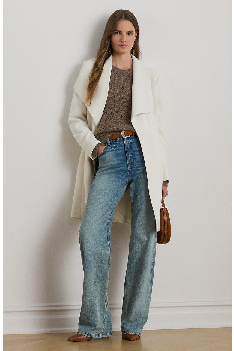 Drape Front Crepe Jacket, Alternate, color, CREAM