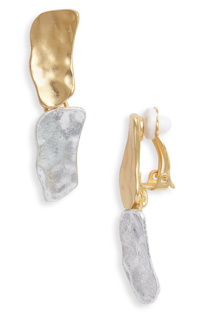 Karine Sultan Cobblestone Drop Clip-On Earrings, Main, color, 