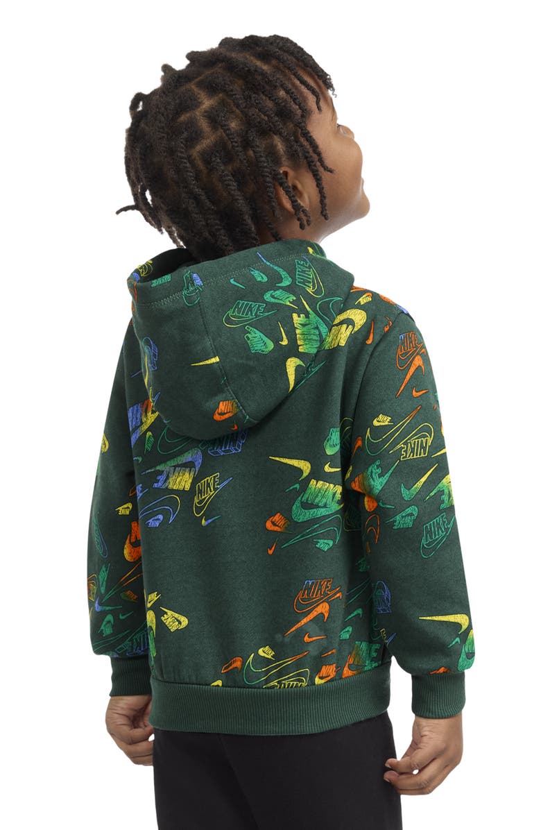 Nike Kids' Reveal Logo Print Hoodie, Alternate, color, Fir