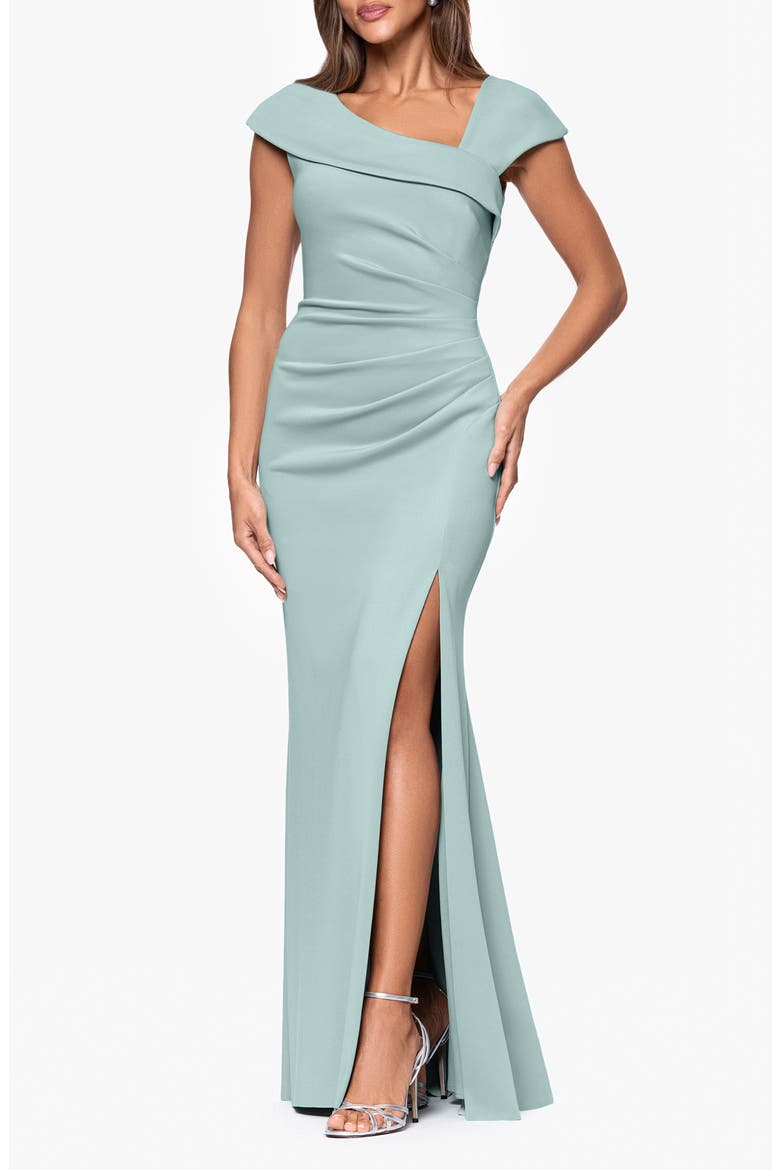 xscape asymmetrical one-shoulder dress Xscape Women's Asymmetric One-Shoulder Slit Gown at Foxvalley Mall in  Aurora, IL