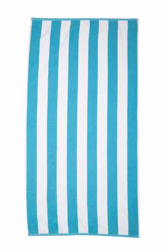 DOHLER Rugby Striped Beach Towel - Turquoise/White